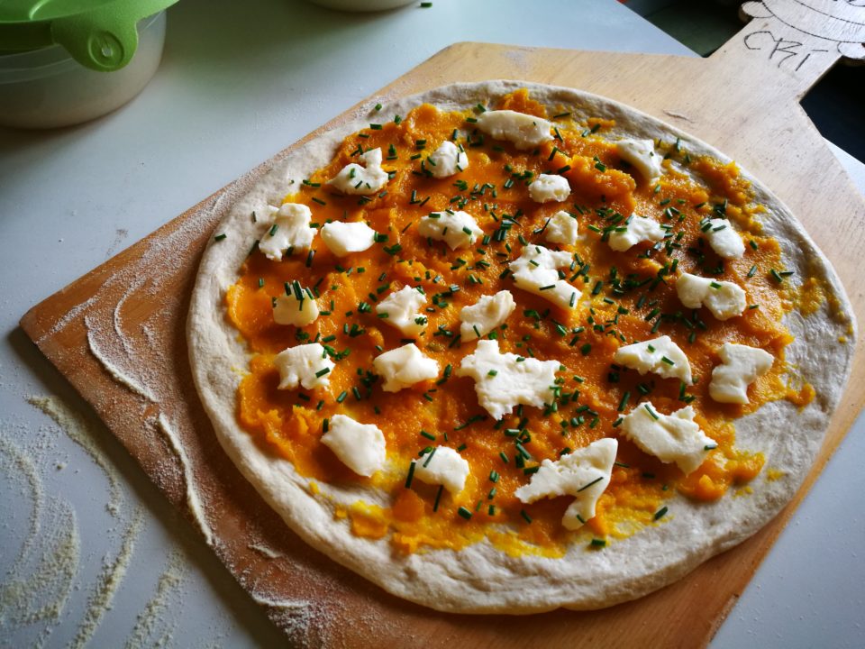 farcitura pizza zucca taleggio cipollina